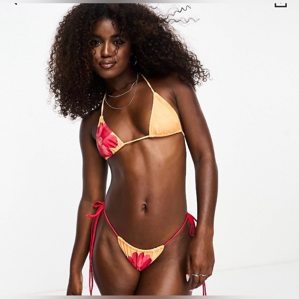 Motel flower bikini set with sarong